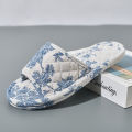 Home Slippers Soft Cotton Floral Floor Shoes Fashion Lightweight Slippers Antislip Indoor Slippers Bedroom Couple Slippers. 