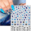 3/6/12 Sheets Leopard Nail Art Stickers Set – Self-Adhesive Animal Nail Decals for DIY Manicure, Cheetah Paw Nail Decorations. 
