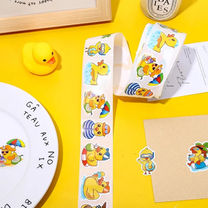 Duck Labels 500pcs Duck Stickers Adhesive Stickers Cute Decorative Label Stickers ...