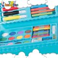 42 Pcs Color Set/Kit for Drawing & Painting Portable Art Box | 12 Water Colors, 6 Sketch pens, 10 Crayons, 8 Pastel Oil Colours, Sharpener, Eraser | Best Gift for Kids. 