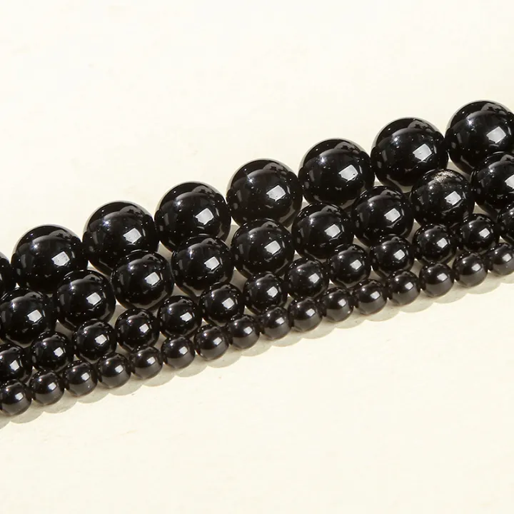 4%206%208%2010mm%20Natural%20Stone%20Black%20Obsidian%20Bead%20Polished%20Round%20Loose%20Spacer%20Bead%20For%20Jewelry%20Making%20Diy%20Necklace%20Bracelet%20Accessory%20-%20Image%203