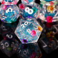 Butterfly Dice Liquid Core DND Dice Set, Sharp Edged Dice for Dungeons and Dragons, Handmade RPG Resin Dice, RPG D&D Dice. 