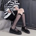 Polka Dot Print Long Socks Lingerie Mesh Fishnet High Knee Sock Women Summer Nylon Thin Transparent Lolita Kawaii Stockings.