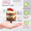 10PCS 5 oz Mini Dessert Cups with Spoons Small Dessert Cups Plastic Footed Wine Glasses for Serving Trifles, Appetizers. 