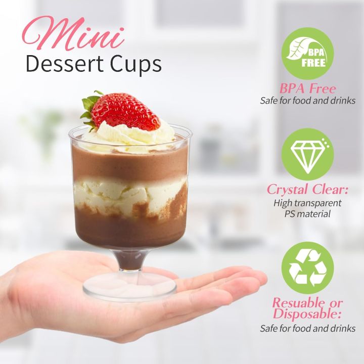 10PCS%205%20oz%20Mini%20Dessert%20Cups%20with%20Spoons%20Small%20Dessert%20Cups%20Plastic%20Footed%20Wine%20Glasses%20for%20Serving%20Trifles,%20Appetizers%20-%20Image%205
