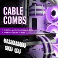 EZDIY-FAB PSU Cable Extension kit Sleeved Cable Custom Power Supply Sleeved Extension 16 AWG 24- PIN 8-PIN 6-PIN 4+4-PIN with White Combs-White Connector-White. 