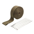 Motorcycle Exhaust Heat Shield Thermal Tape Heat Wrap Fiberglass With Stainless Ties for Motocross ATV 2.5cm*5M Protection Moto. 