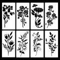 Garden Fence Large Flower Stencils-DIY Decoration,Giant Reusable Floral Stencil For Painting On Wood Walls Fence Pattern. 