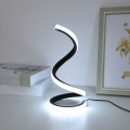 LED Spiral Desk Lamp Modern Three Color Dimming USB Power Button Switch Bedroom Bedside Study Home Decoration Desk Lamp. 
