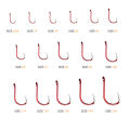 ZYZHE 8-35Pcs/Bag Red Fishing Hooks 16 Sizes Triangular Hook Tip Offset Barbed Sea Fishhook Circle Fishing Hooks Tackle.