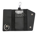 Portable Leather Housekeeper Holders Car Keychain Key Holder Bag Case Unisex Wallet Cover Simple Solid Color Storage Bag.