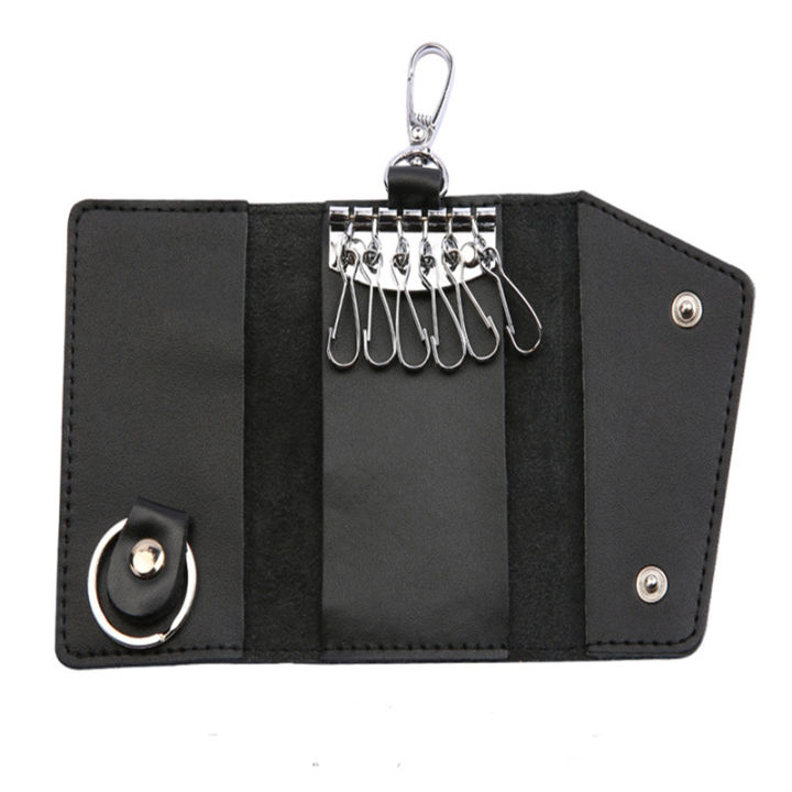 Portable%20Leather%20Housekeeper%20Holders%20Car%20Keychain%20Key%20Holder%20Bag%20Case%20Unisex%20Wallet%20Cover%20Simple%20Solid%20Color%20Storage%20Bag%20-%20Image%204