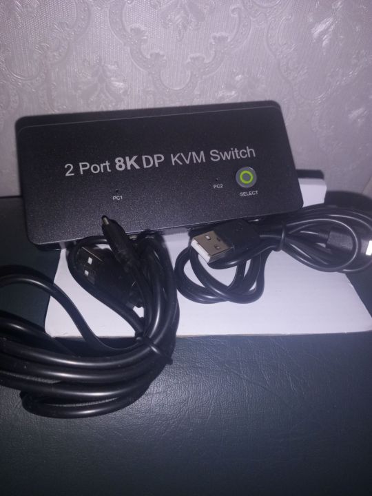 8K USB C KVM Switch Selector, 4K USB C Switch for 2 Computers Share 1 Monitor Keyboard Printer and Mouse, Supports 4K@120Hz, 8K@30Hz Video Compatible with Thunderbolt 3/4, 3 KVM Cables Included