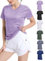 Women's Solid Color Ultralight Quick Dry Sport T-Shirt,Breathable Lightweight ,Running Gym Compression Shirt.