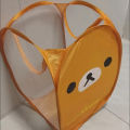 New Cartoon Rilakkuma Mesh Folding Large Capacity Laundry Basket Cute Portable Storage Frame Dormitory Household Laundry Basket. 
