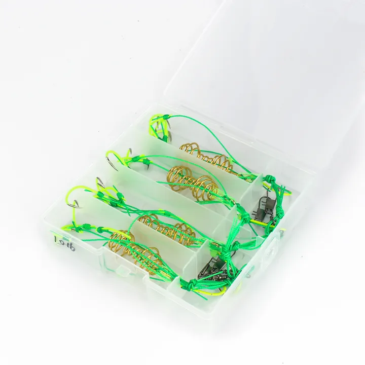 DNDYUJU%204pcs/Box%20Explosion%20Fishing%20Hook%206#-13#%20Fishing%20Lure%20Bait%20Trap%20Feeder%20Cage%20Fishing%20Hook%20with%20Stainless%20Steel%20Springs%20-%20Image%203