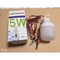 12V LED bulb + tweezer wire (white light). 