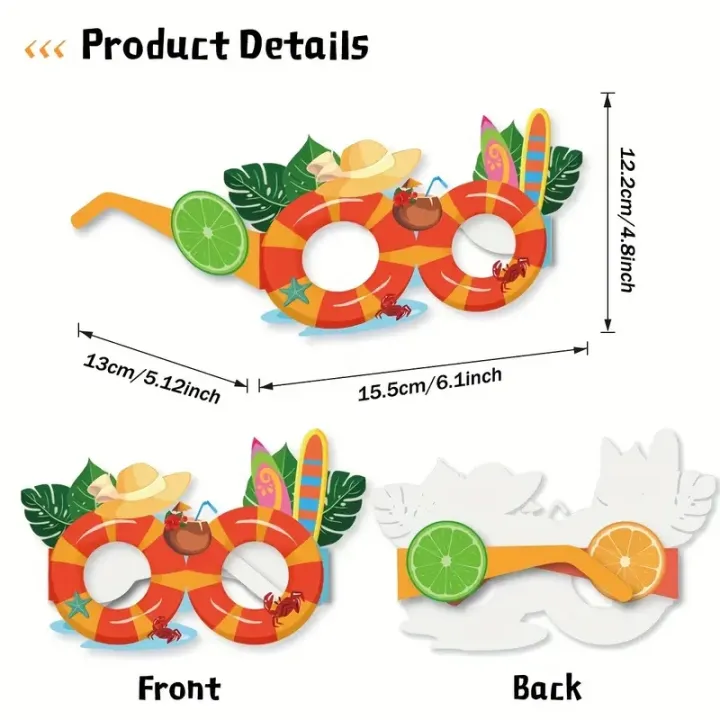 8pcs%20Tropical%20Luau%20Party%20Hawaiian%20Sunglasses%20Fun%20Dress%20Prop%20Beach%20Summer%20Party%20Favors%20Glasses%20-%20Image%203