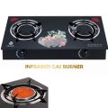 Infrared Gas Cooker Glass Top Double Burner. 