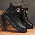 Autumn winner new retro comfortable high top shoes fashionable versatile casual warm short boots Elegant minimalist men shoes. 