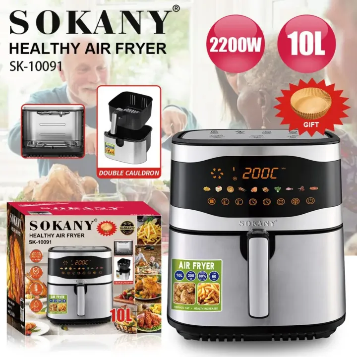 Sokany%2010%20Litre%20Digital%202200W%20Double%20Heater%20Oil-Free%20Healthy%20Cooking%20(SK-10091)%20Air%20Fryer%20-%20Image%206