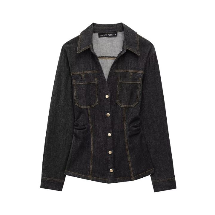 MUJER%202025%20Denim%20Women's%20Pants%20Sets%20Button%20up%20Shirt%20Two%20Piece%20Outfits%20Woman%20High%20Waist%20Women's%20Trousers%20Suits%20Spring%20Lady%20Sets%20-%20Image%203