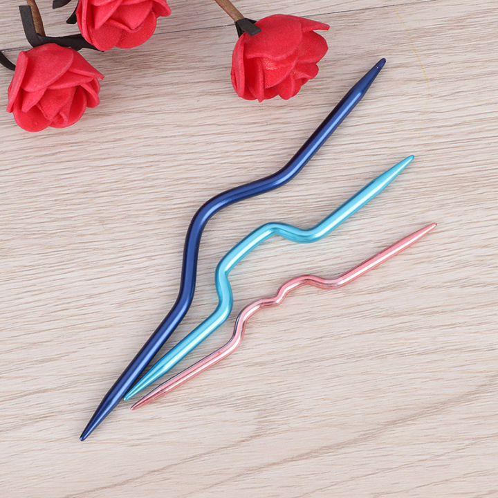 3Pcs%20Knitting%20Needles%20Pins%20Crochet%20Hooks%20Sewing%20Stitch%20Knit%20Tools%20Aluminum%20DIY%20Crooked%20Twist%20Curved%20needle%20Craft%20DIY%20Tool%20-%20Image%203