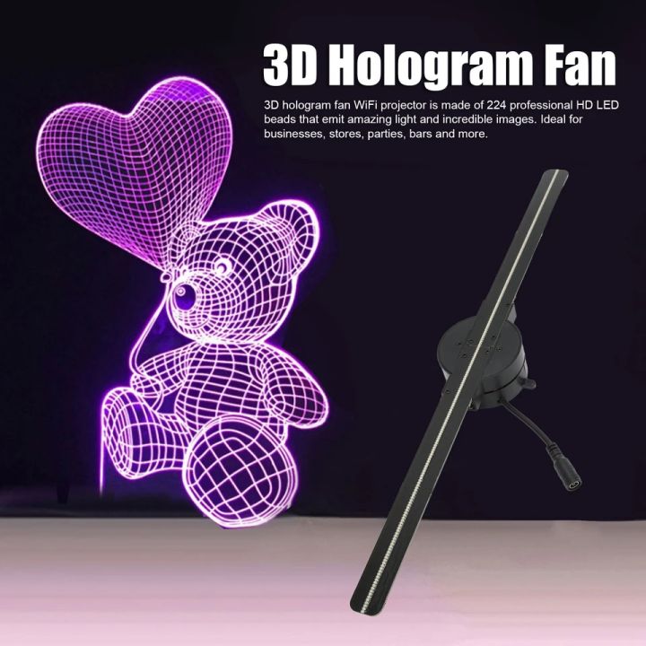 3D Hologram pd42 Projector Fan Wifi Display Business Advertising Logo Light Holographic Lamp Projectors 42cm blade length picture quality adjustable through smartphone best for advertisement 2000×400 Replaceable Fan Blade