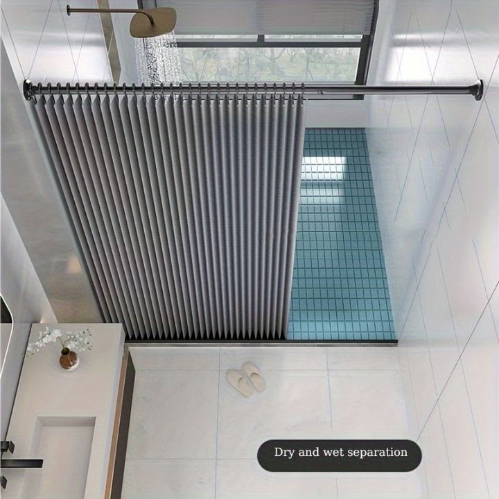 Foldable%20Magnetic%20Shower%20Curtain%20Waterproof%20Privacy%20Divider%20Shower%20Screen%20for%20Home%20Apartment%20Dorm%20Modern%20Decor%20-%20Image%205