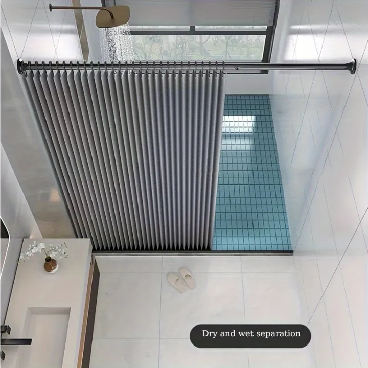 Foldable%20Magnetic%20Shower%20Curtain%20Waterproof%20Privacy%20Divider%20Shower%20Screen%20for%20Home%20Apartment%20Dorm%20Modern%20Decor%20-%20Image%205