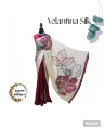 Velantina silk digital floral Rose Red. 
