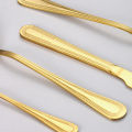 24pc Stainless steel gold cutlery set knife fork spoon steak knife fork dessert fork spoon retro suitable for restaurant kitchen.