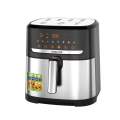 13L Air Fryer Oven Stainless Steel Digital Air Fryer up and Down Dual Heating with Touch Color Display.