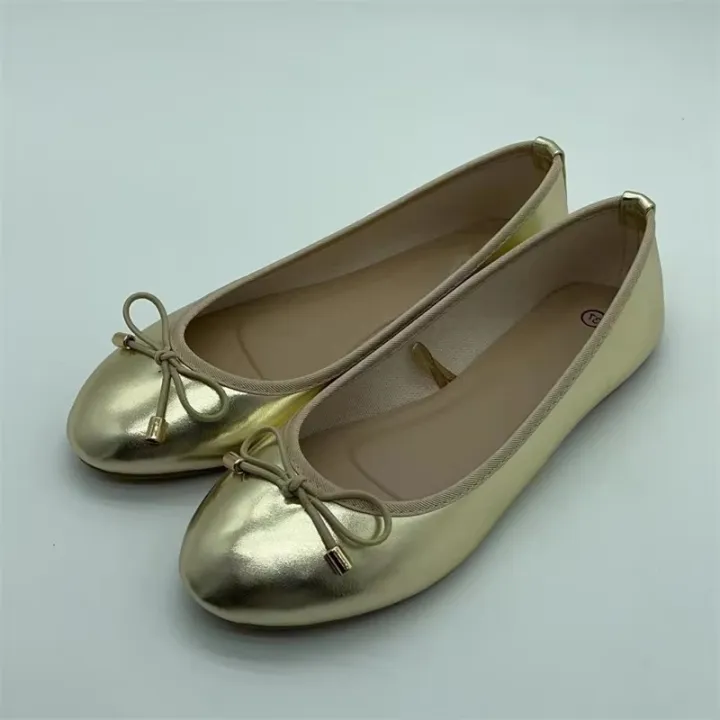 Eilyken%20Fashion%20Bowknot%20Round%20Toe%20Women's%20Flat%20Comfort%20Slip-On%20Ladies%20Ballerina%20Single%20Elegant%20Mules%20%20Gold%20Silver%20Shoes%20-%20Image%203