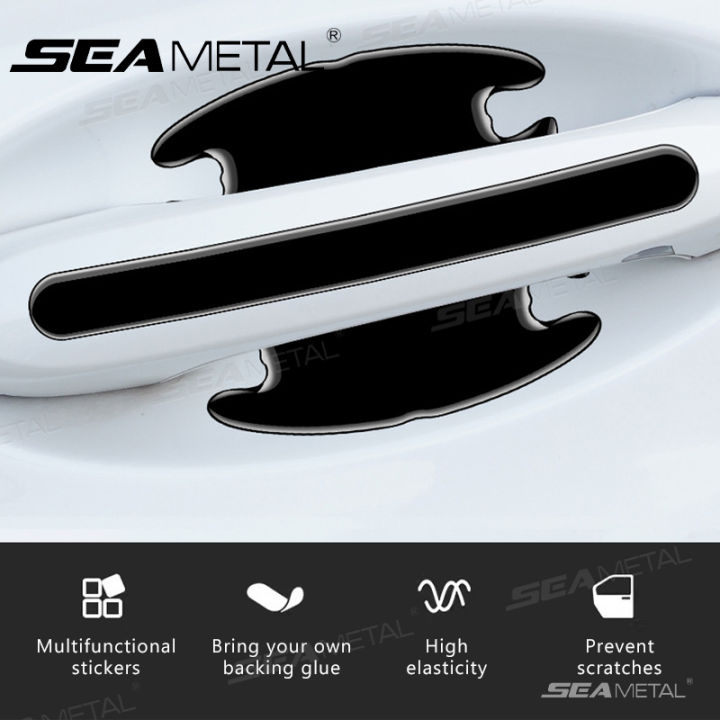 SEAMETAL Car Door Handle Bowl Stickers Anti-scratch Protective Car Door Universal Auto Handle Anti-collision Protection Strips