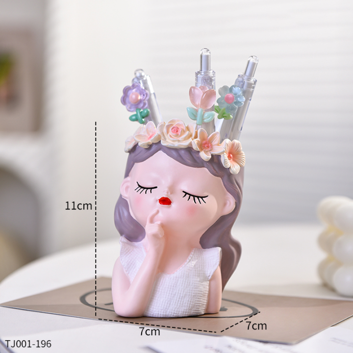 Cute Fairy Pen Holder Ins Storage Desktop Organizing Storage Cartridge ...