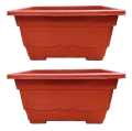 Plastic Bedrose kyari Pot Pack of 2 For Home Gardening Height 5.5 inches Length 11 Width 8.25 - Red. 