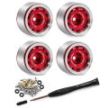 0.7 RC Crawler Tires OD 1.57'' 1/30 Soft  All Terrain Tyres Beadlock Wheels Rims for 1:30 1/32 Rock Mud Car Axial SCX30. 