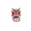 Chinese Style Red Lion Dance High End Accessory Enamel Painted Brooch. 