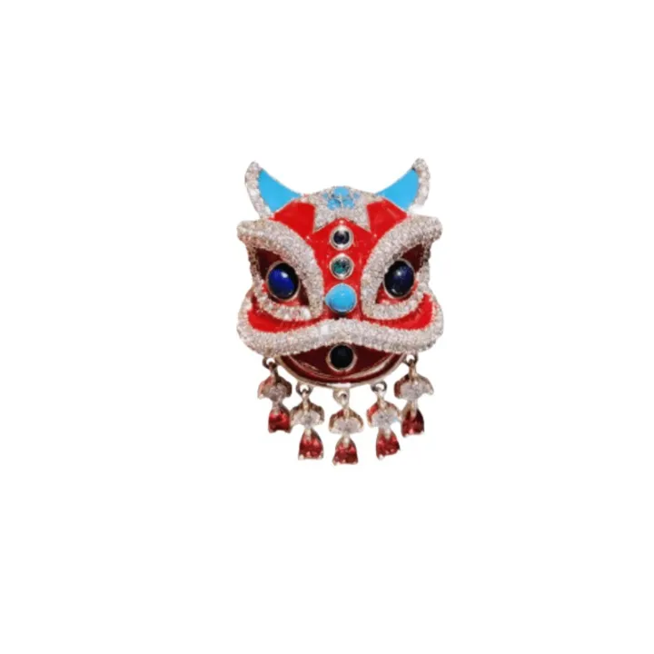 Chinese%20Style%20Red%20Lion%20Dance%20High%20End%20Accessory%20Enamel%20Painted%20Brooch%20-%20Image%205