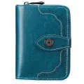 New Men's Wallet Retro Buckle Zipper Cow Leather Lightweight Multi Functional Wallet For Storing Money Shopping Card Bag. 