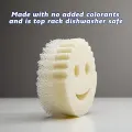 Free dual-sided scrubber + sponge (Scrub Daddy®) White smile face sponge. 