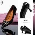 CHCH Women's High Heels New 4cm Black Simple Business Women's Shoes Evening Party. 