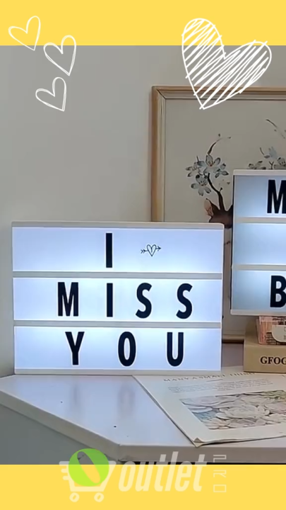 LED Cinematic Light Box – Customizable Message Board with Letters ...
