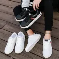 Men Shoes 2024 New White Fashion Sneakers Comfortable Leather Casual Flats for Male Plus Size Youth School Skateboard Sneakers. 