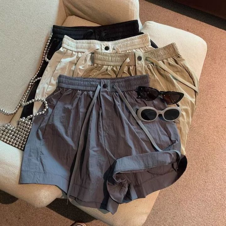 Thin Quick Drying Shorts Women's Summer Loose Casual Wide Leg Pants Elastic Waist Ultra Short Shorts Plus Size Women's Clothing