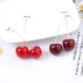 Anime JoJo Bizarre Adventure Drop Earrings Cosplay Props Kakyoin Noriaki Cherry Earrings Ear Clip Men Girl Jewelry .