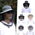 Foldable Mosquito Hat With Hidden Net Mesh Repellent Insect Bee Protection Casual Outdoor Sunscreen Fishing Cap Panama Hat.