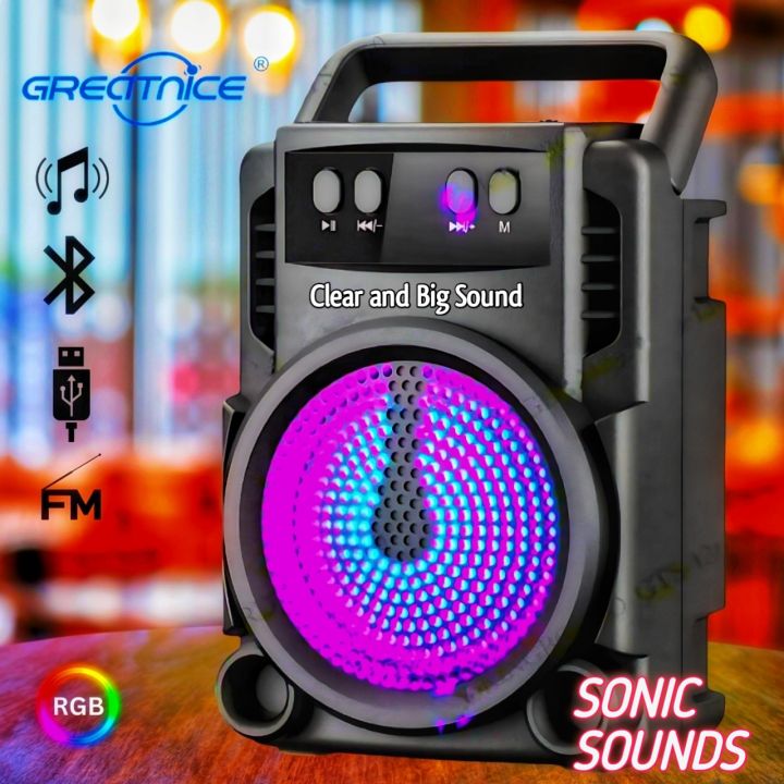 Wireless Bluetooth Speaker Clear and High Quality Sound with RGB Lights ...