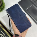 Realme Note 50 Flip Book Cover - Blue - New Leather Wallet Flip Cover with Magnetic Lock Strap & Card Slots. 